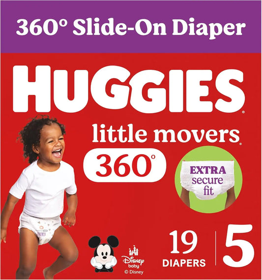 Huggies Little Movers HuggFit 360 Diapers Size 5, 19 Count
