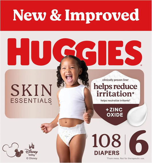 Huggies Skin Essentials Diapers Size 6, 108 Count (2 Packs of 54)