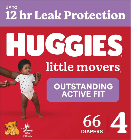 Huggies Little Movers Diapers Size 4, 66 Count