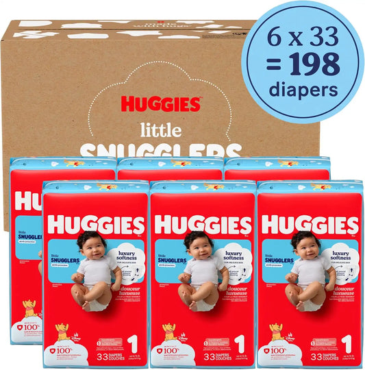 Huggies Little Snugglers Diapers Size 1, 198 Count (6 Packs of 33)