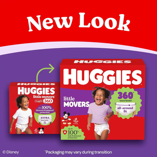 Huggies Little Movers HuggFit 360 Diapers Size 3, 26 Count
