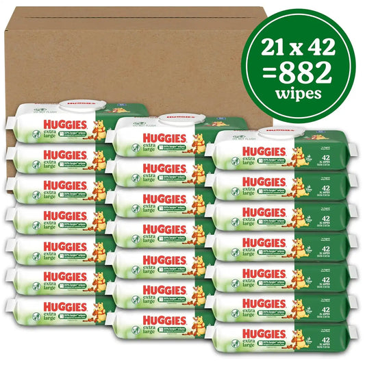 Huggies Extra Large Baby Wipes, Unscented, 21 Packs, 882 Wipes