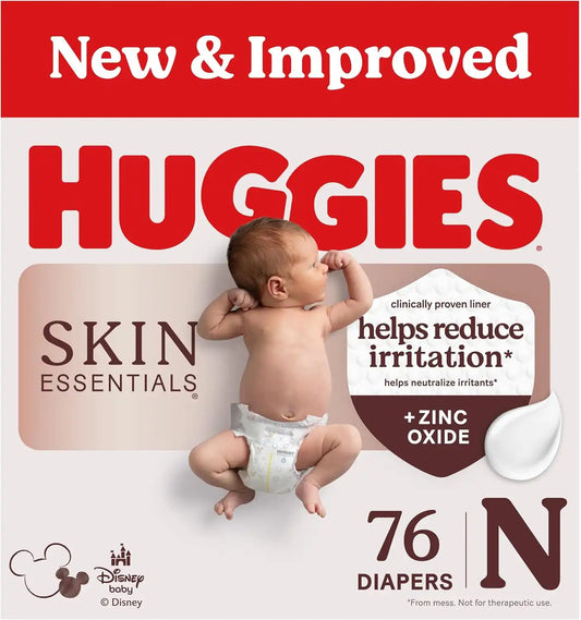 Huggies Skin Essentials Newborn Diapers, 76 Count
