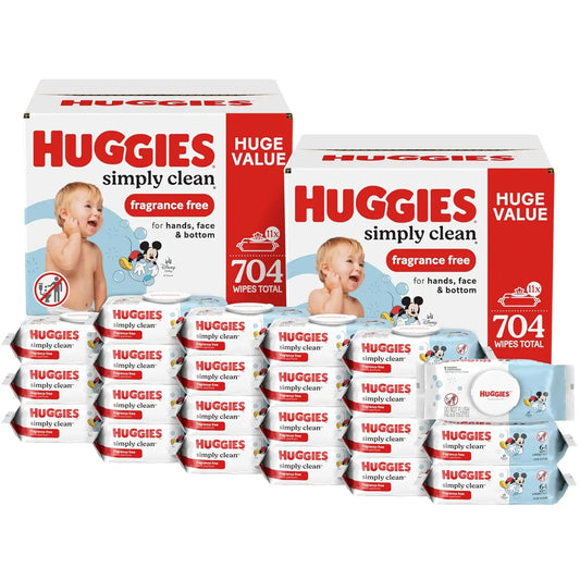 Huggies Simply Clean Fragrance Free Baby Wipes Bundle