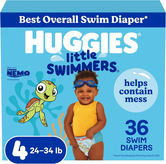 Huggies Little Swimmers Swim Diapers Size 4, 36 Count (2 Packs of 18)