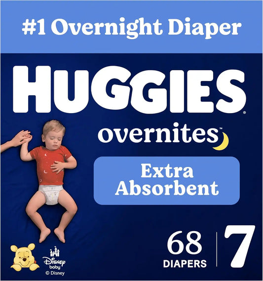 Huggies Overnites Diapers Size 7, 68 Count (2 Packs of 34)