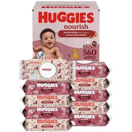 Huggies Nourish Scented Baby Wipes, 10 Packs, 560 Wipes