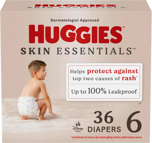 Huggies Size 6 Diapers, Skin Essentials Baby Diapers, Size 6 (35+ lbs), 36 Count