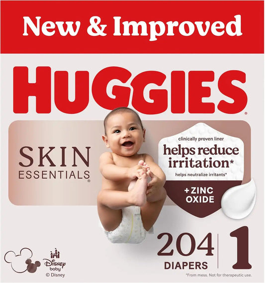 Huggies Skin Essentials Diapers Size 1, 204 Count (3 Packs of 68)