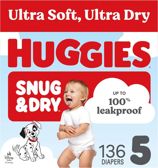 Huggies Snug & Dry Diapers Size 5, 136 Count