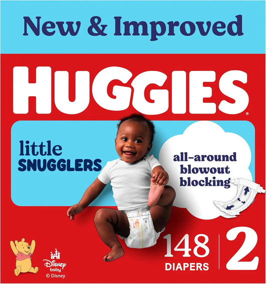 Huggies Little Snugglers Diapers Size 2, 148 Count