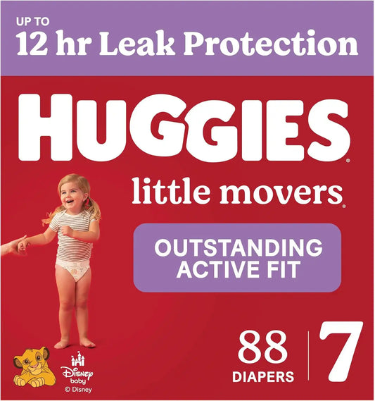 Huggies Little Movers Diapers Size 7, 88 Count (2 Packs of 44)