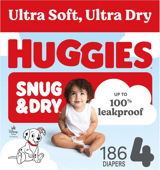 Huggies Snug & Dry Diapers Size 4, 186 Count