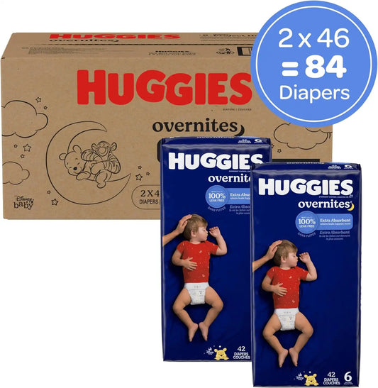 Huggies Overnites Diapers Size 6, 84 Count (2 Packs of 42)