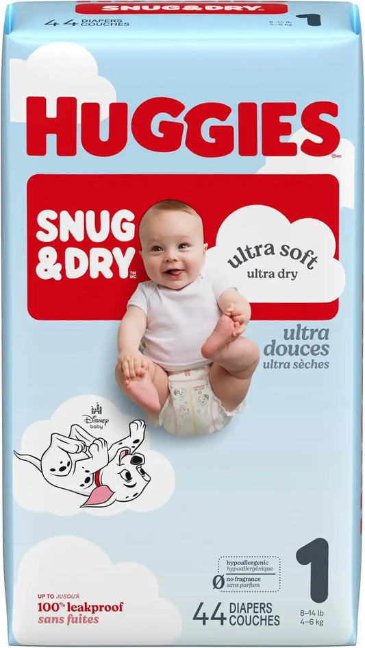 Huggies Snug & Dry Diapers Size 1, 44 Count