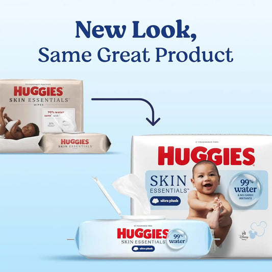 Huggies Skin Essentials Baby Wipes, 99% Water, 2 Packs, 112 Wipes