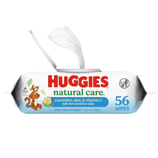 Huggies Natural Care Cucumber, Aloe & Vit E Baby Wipes, 1 Pack, 56 Wipes