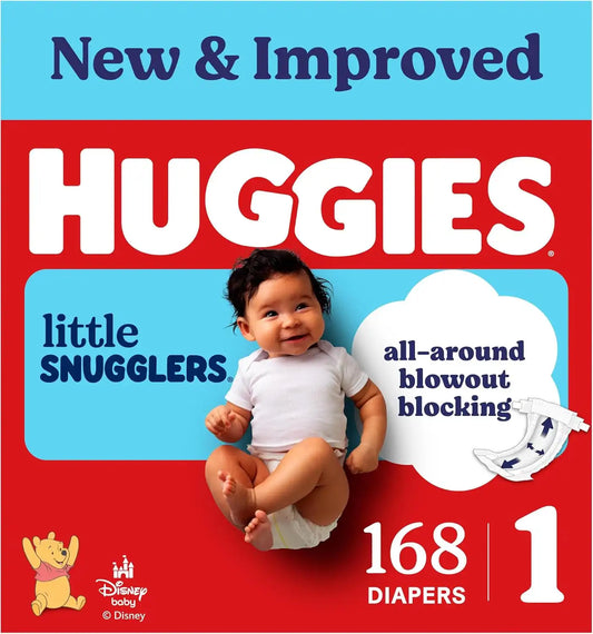 Huggies Little Snugglers Diapers Size 1, 168 Count