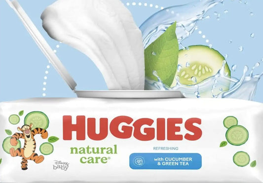 HUGGIES Refreshing Clean Baby Wipes, Disposable Soft Pack (8-Pack, 448 Sheets Total), Scented, Alcohol-Free, Hypoallergenic, Size 1