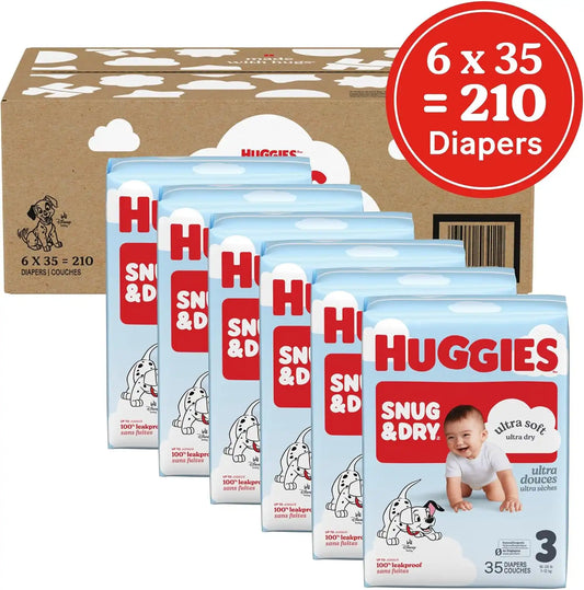 Huggies Snug & Dry Diapers Size 3, 210 Count