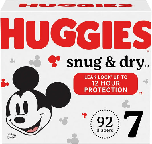Huggies Size 7 Diapers, Snug & Dry Baby Diapers, Size 7 (41+ lbs), 92 Count