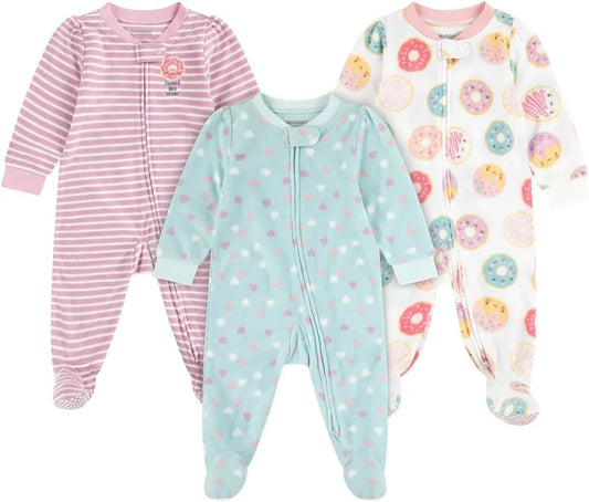HUGGIES Baby 3-pack Footed Fleece Coverall Pajamas