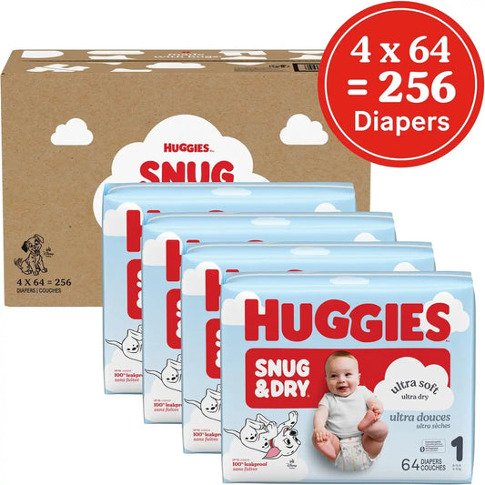 Huggies Snug & Dry Diapers Size 1, 256 Count