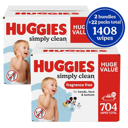 Huggies Simply Clean Fragrance Free Baby Wipes Bundle