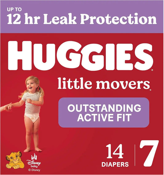 Huggies Little Movers Diapers Size 7, 14 Count