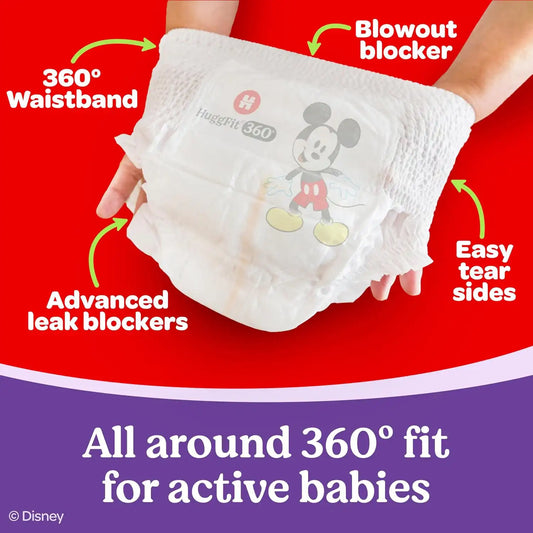 Huggies Little Movers HuggFit 360 Diapers Size 7, 44 Count