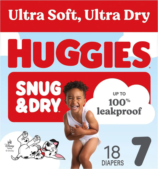 Huggies Snug & Dry Diapers Size 7, 18 Count