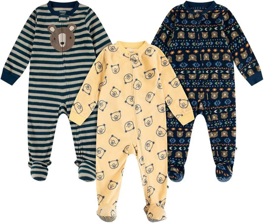 HUGGIES Baby 3-pack Footed Fleece Coverall Pajamas