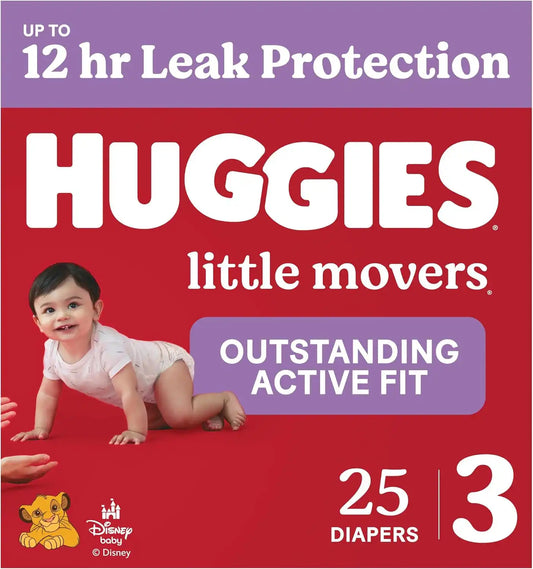 Huggies Little Movers Diapers Size 3, 25 Count
