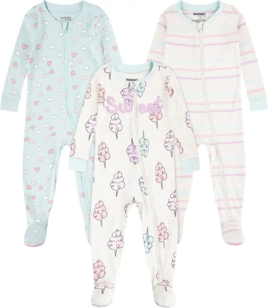 HUGGIES Baby 3-pack Footed Coverall Pajamas
