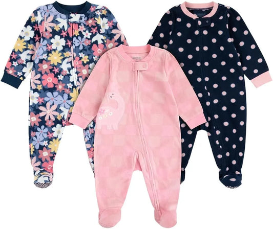 HUGGIES Baby 3-pack Footed Fleece Coverall Pajamas