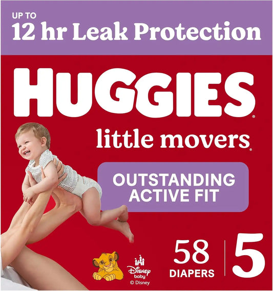 Huggies Little Movers Diapers Size 5, 58 Count