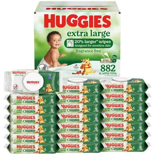 Huggies Extra Large Baby Wipes, Unscented, 21 Packs, 882 Wipes