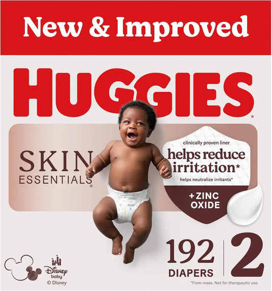 Huggies Skin Essentials Diapers Size 2, 192 Count (3 Packs of 64)