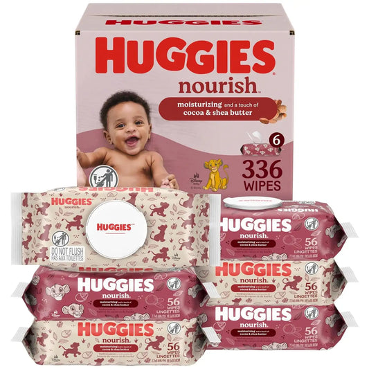 Huggies Nourish Scented Baby Wipes, 6 Packs, 336 Wipes