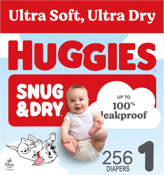 Huggies Snug & Dry Diapers Size 1, 256 Count