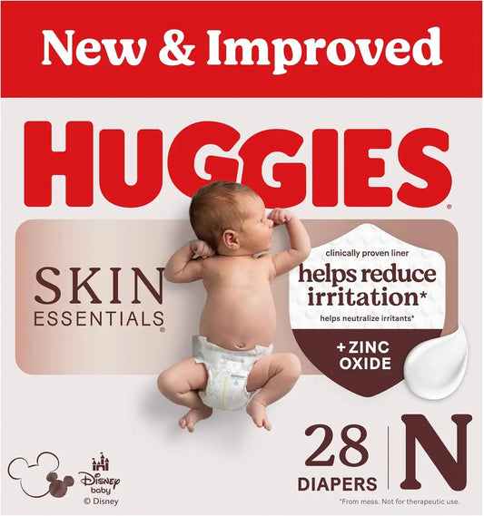 Huggies Skin Essentials Newborn Diapers, 28 Count